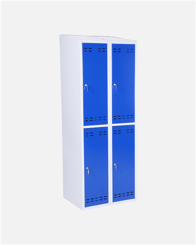 Clothing Cabinet, Blue/Grey 4 Doors