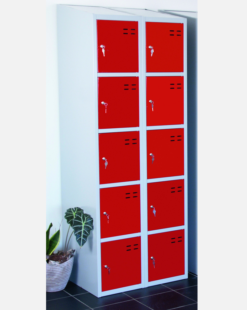 Storage Locker, Red/Grey 10 Compartments