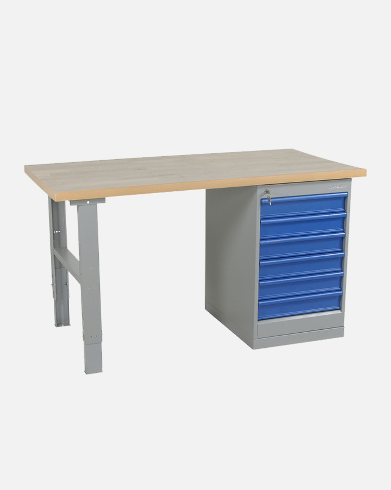 Worktable With Drawer Unit 6 Drawers 1600mm Board