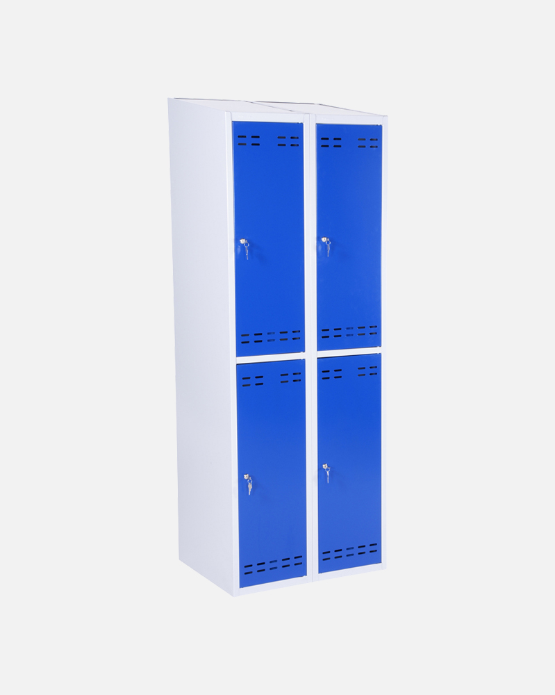 Clothing Cabinet, Blue/Grey 4 Doors