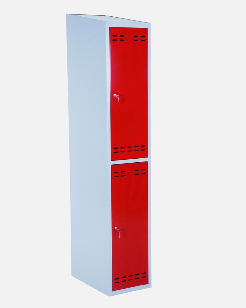 Clothing Cabinet, Red/Grey 2 Doors