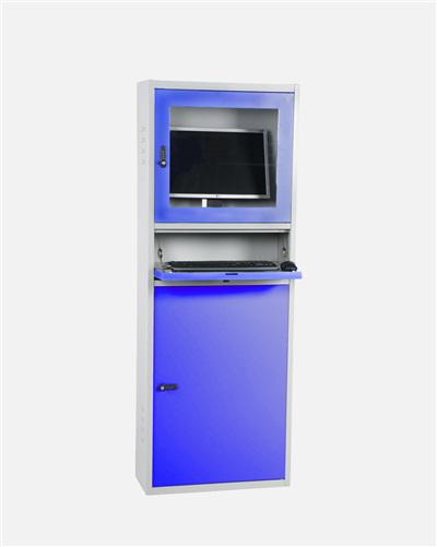 Computer Cabinet, Knock-Down Blue/Grey