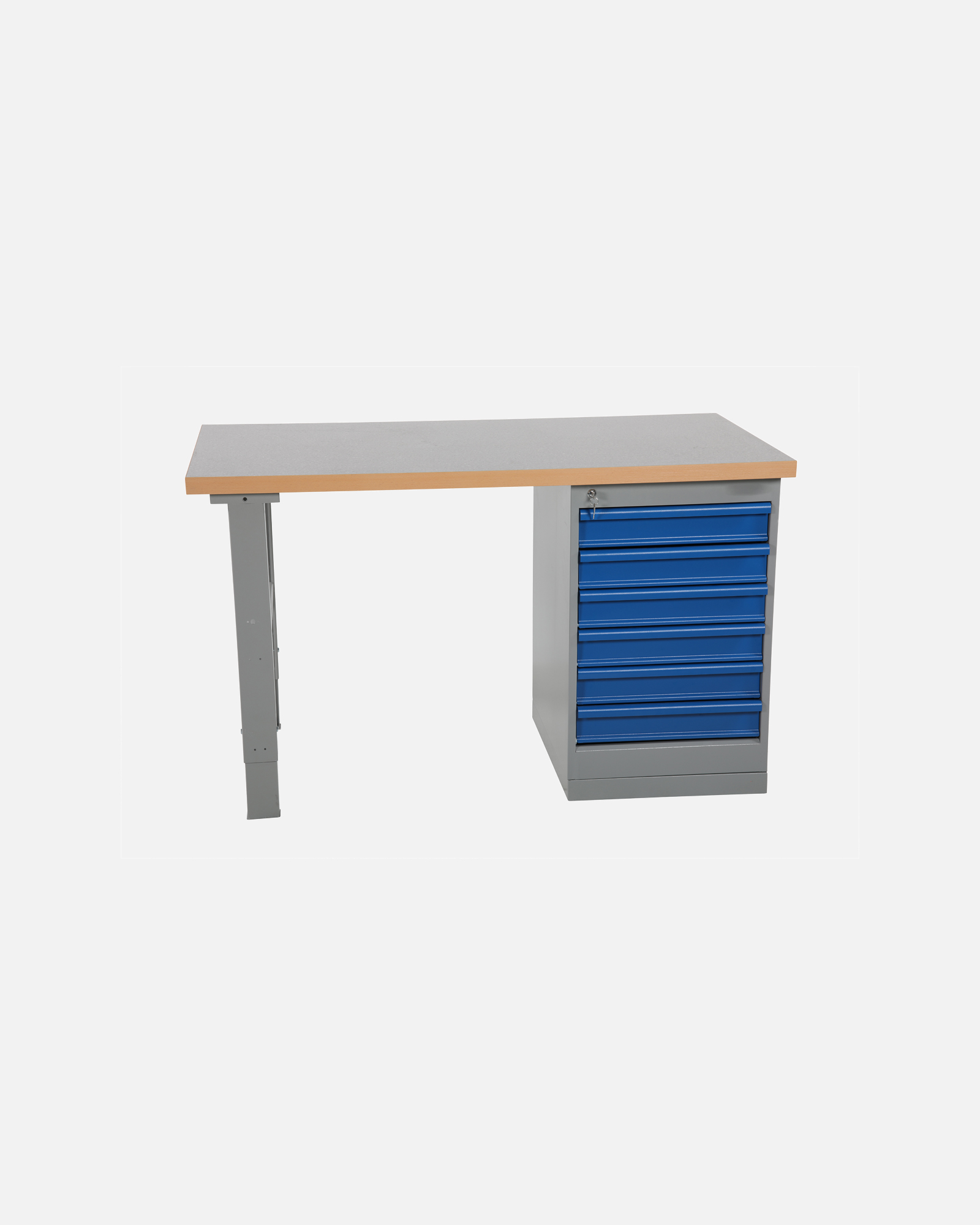 Worktable With Drawer Unit 6 Drawers 1600mm Steel