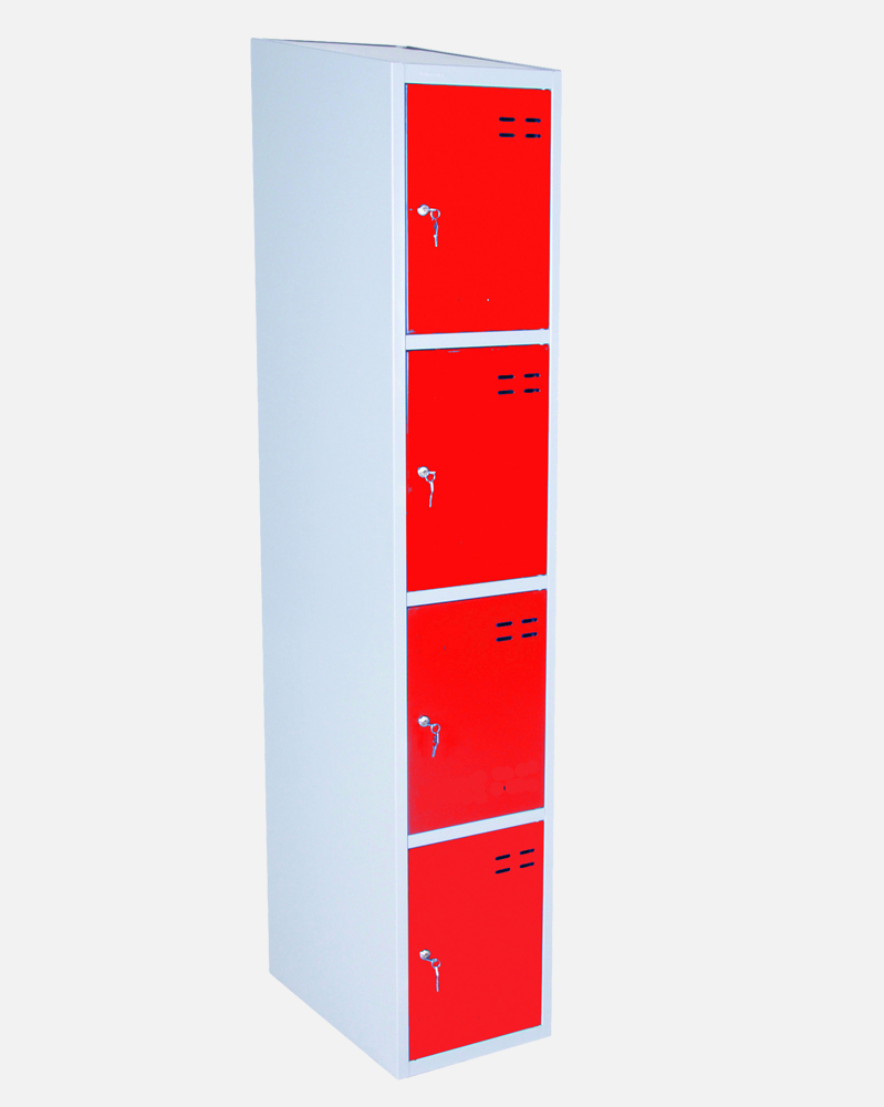 Storage Locker, Red/Grey 4 Compartments