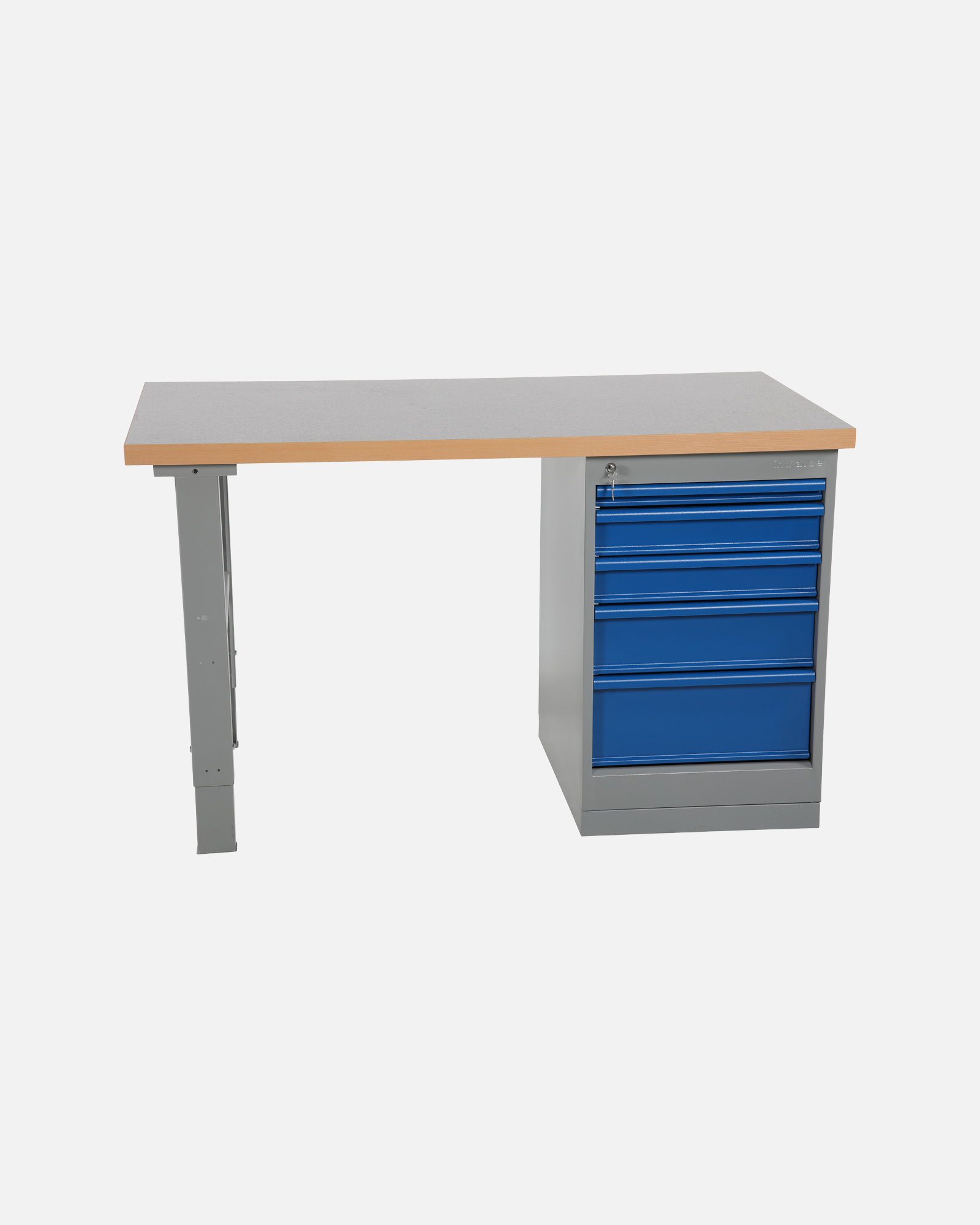 Worktable With Drawer Unit 5 Drawers 2000 mm Vinyl