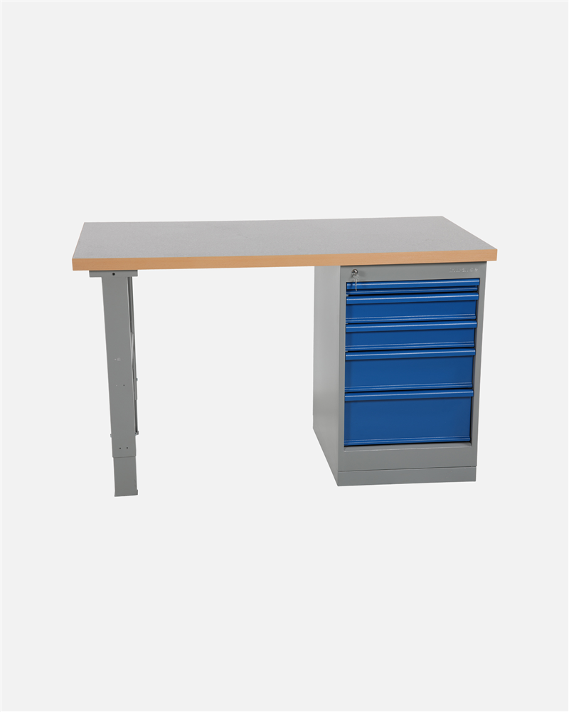 Worktable With Drawer Unit 5 Drawers 2000 mm Vinyl